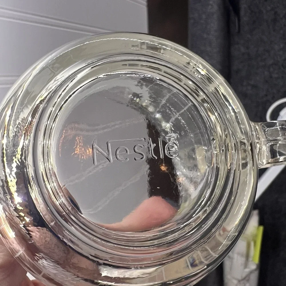 Nestle Nescafe World Map Globe Coffee Mugs Etched Glass 1970s Vintage Lot Of 2